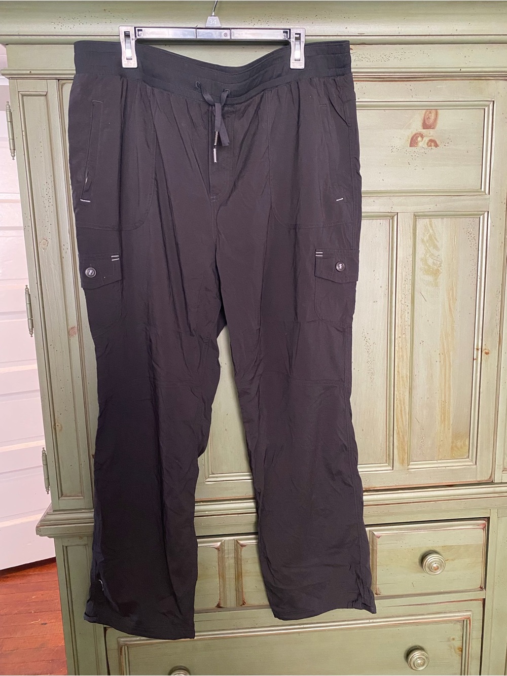 L.L. Bean Black Cargo Pants with Drawstring Waist